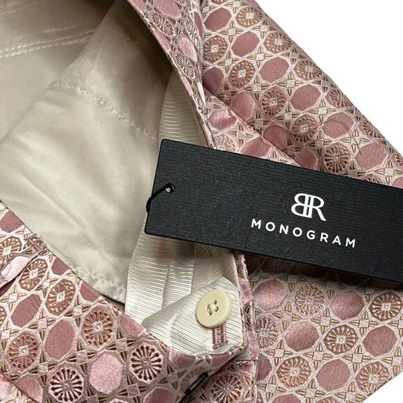 Banana Republic NWT pink metallic geometric print Hampton shorts size 6 - Picture 8 of 16